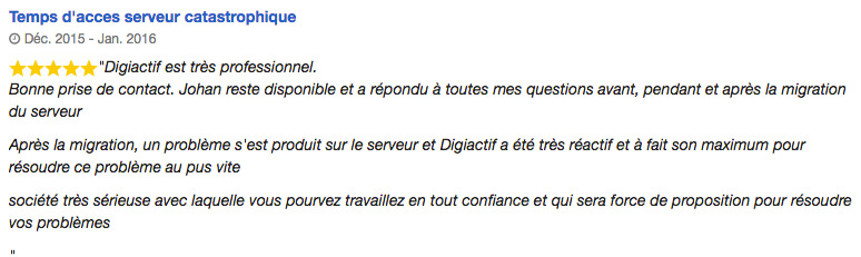 Avis client Digiactif